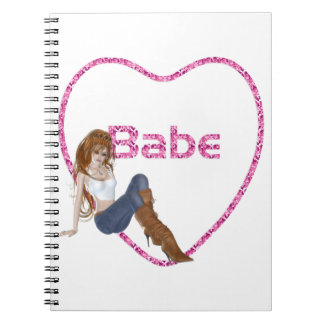 Babe Glitzer Heart Candy Redhead Girl Design Notizblock