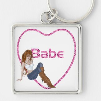 Babe Glitzer Heart Candy Redhead Girl Design Schlüsselanhänger