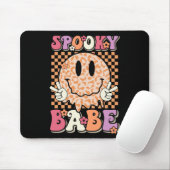 Babe Groovy Halloween Leopard Smile Face Checkered Mousepad (Mit Mouse)