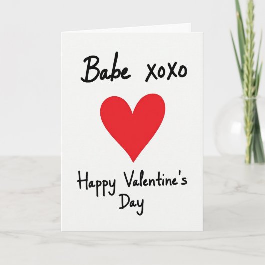 Babe Happy Valentines Day Card Karte (Vorderseite)