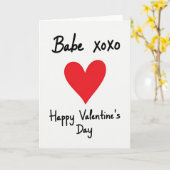 Babe Happy Valentines Day Card Karte (Gelbe Blume)