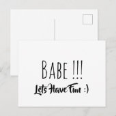 Babe Lasse Spaß Postkarte (Vorne/Hinten)