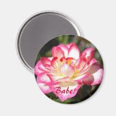 Babe! Magnet Geschenke Rosa Blume Floral (Vorderseite/Rückseite)