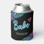 Babe Neon Blue & Pink Tropical Bach Dosenkühler (Kanne Vorderseite)