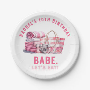 BABE Pink Pool Party Girl Geburtstag Pappteller