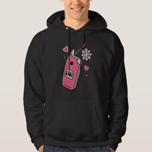 Babe Smart Phone Groovy Retro Happy Valentine's Da Hoodie (Vorderseite)