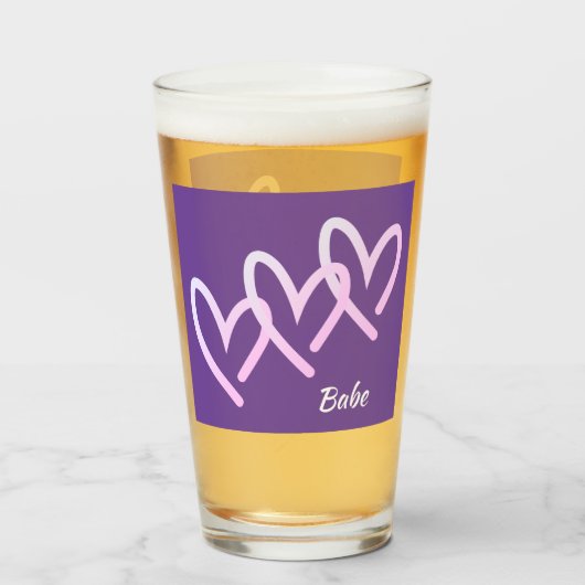 Babe Triple Lila Heart Tumbler (Rückseite (gefüllt))