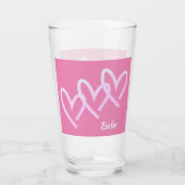 Babe Triple Pink Heart Tumbler Glass (Rückseite)