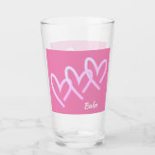 Babe Triple Pink Heart Tumbler Glass (Vorderseite)