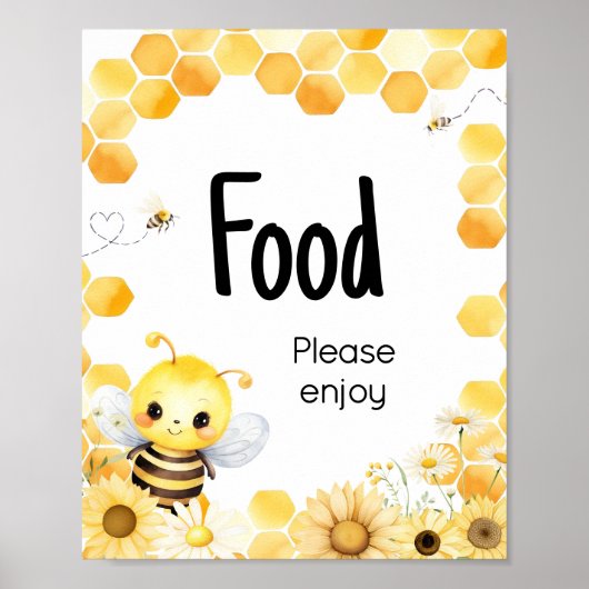 Babee Bee Baby Dusche Essen Poster (Vorne)