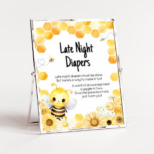 Babee Bee Baby Dusche Spate Night Diapers Poster