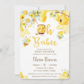 Babee Bees Yellow Gender Neutral Baby Dusche Einladung (Vorderseite)