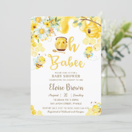 Babee Bees Yellow Gender Neutral Baby Dusche Einladung