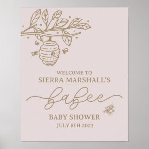 Babee, Bieneneinladung, Bee-Theme Babydusche, Baby Poster