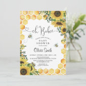 BaBee Gender Neutral Baby Dusche Einladung (Stehend Vorderseite)