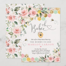 Babee Greenery Pink & Gold Bee Baby Dusche