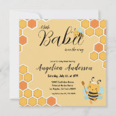 "Babee on way" orange Honigwabendusche Einladung (Vorderseite)
