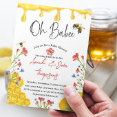 Babee Yellow Bee Themed Floral Baby Dusche Einladung