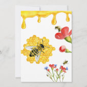 Babee Yellow Bee Themed Floral Baby Dusche Einladung (Rückseite)
