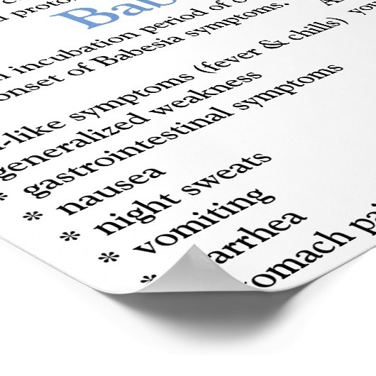 Babesia Information Factory Sheet Poster (Ecke)