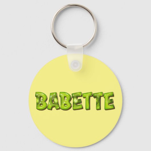 Babette Name Kiwi Design Schlüsselanhänger (Vorderseite)