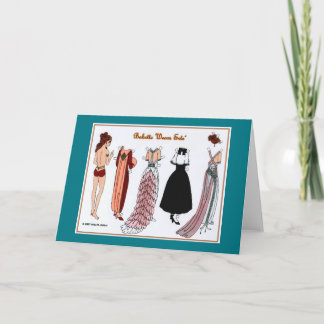 Babette Wears Paper Doll Blank Greeting Card Karte