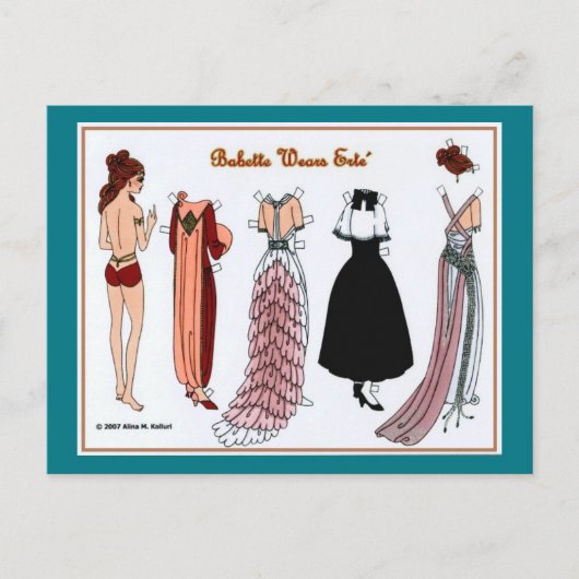 Babette Wears Paper Doll Postkarte (Vorderseite)