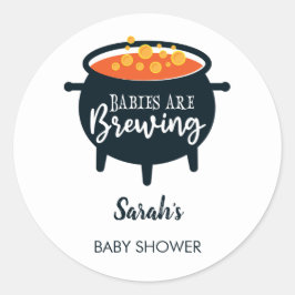 Babies are Brewing Halloween Baby Shower Runder Aufkleber