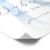 Babies are sweet Blue Coquette Bow Poster (Ecke)