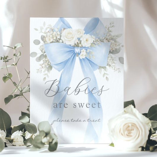 Babies are sweet Blue Coquette Bow Poster