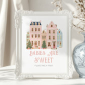 Babies are sweet Christmas Village Baby Shower Poster