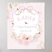 Babies are Sweet Love Bug Wildflower Baby Shower Poster (Vorne)