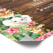 Babies are Sweet Pink Safari Rustic Baby Shower Poster (Ecke)