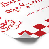 Babies are sweet Whimsical Bow Pizza Baby Shower Poster (Ecke)