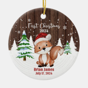 Babies First Christmas Fox Ornament