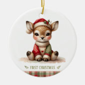 Babies First Christmas Keepsake Photo Keramik Ornament (Vorne)