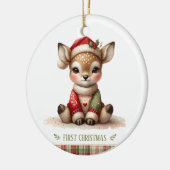 Babies First Christmas Keepsake Photo Keramik Ornament (Links)