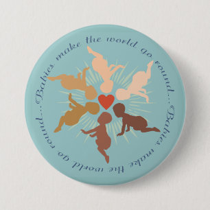 Babies Mandala auf Robin's Egg Blue Button