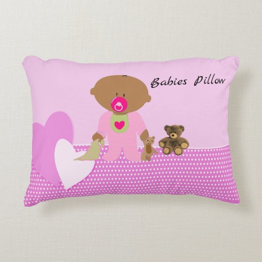 Babies Pillow Design in Pinks Girl Dekokissen (Vorderseite)
