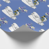 Babirusa Skull mit Columbine-Blume Geschenkpapier (Ecke)