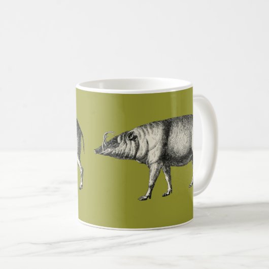 Babirusa-wildes Schwein-Eber-Schwein Warthog Kaffeetasse (VorderseiteRechts)