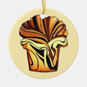 Babka Chocolate Brot Slice Loaf Jüdische Bäckerei Keramik Ornament