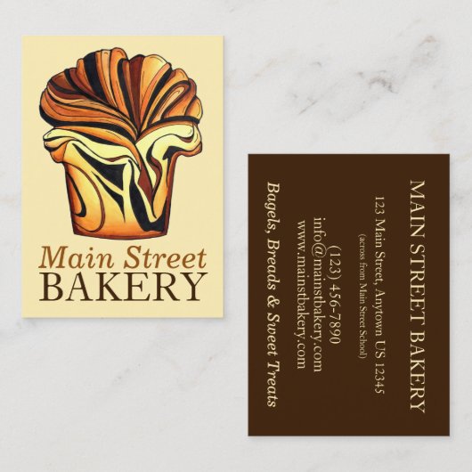 Babka Chocolate Brot Slice Loaf Jüdische Bäckerei Visitenkarte (Vorne/Hinten)