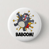 Baboom Funny explodieren Affe Baboon Pun Button (Vorderseite)