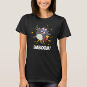 Baboom Funny explodieren Baboon Pun Dark BG T-Shirt (Vorderseite)
