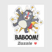 Baboom Funny Exploding Baboon Pun Aufkleber (Blatt)