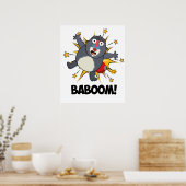 Baboom Funny Exploding Baboon Pun Poster (Küche)