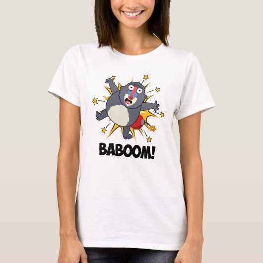 Baboom Funny Exploding Baboon Pun T-Shirt (Vorderseite)