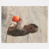 Baboon Baby Fleecedecke (Vorderseite (Horizontal))