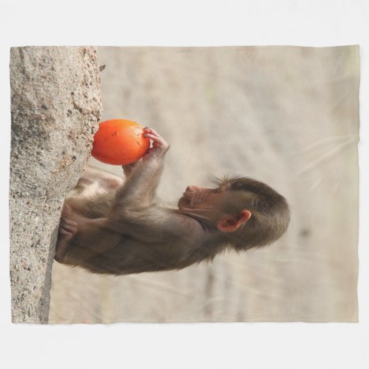 Baboon Baby Fleecedecke (Vorderseite (Horizontal))